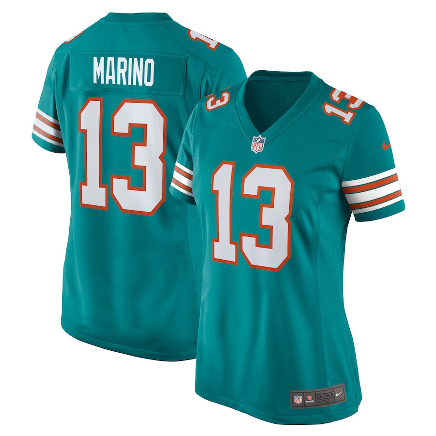Dan Marino 13 Miami Dolphins Women Retired Jersey - Aqua JS7463 nicesnker