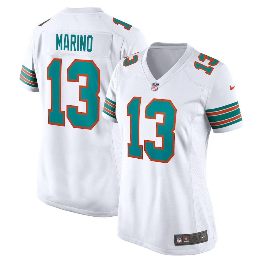 Dan Marino 13 Miami Dolphins Women Retired Jersey - White JS2172 nicesnker