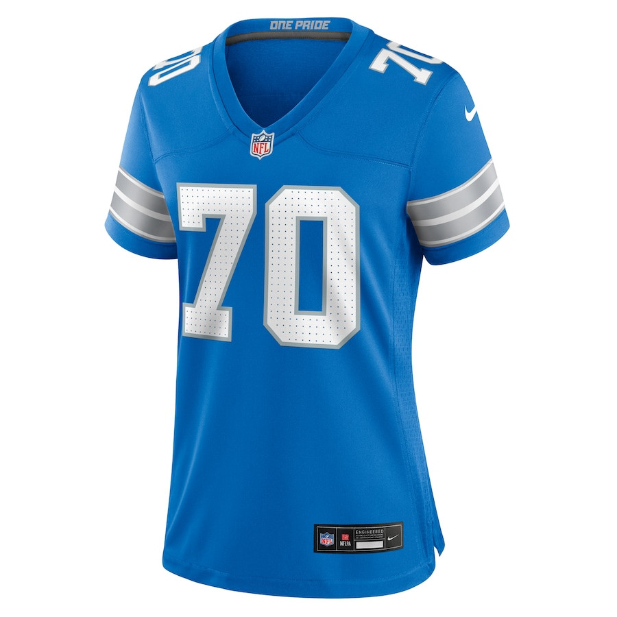 Alternative view of Dan Skipper 70 Detroit Lions Women's Team Game Jersey - Blue JS5619 nicesnker