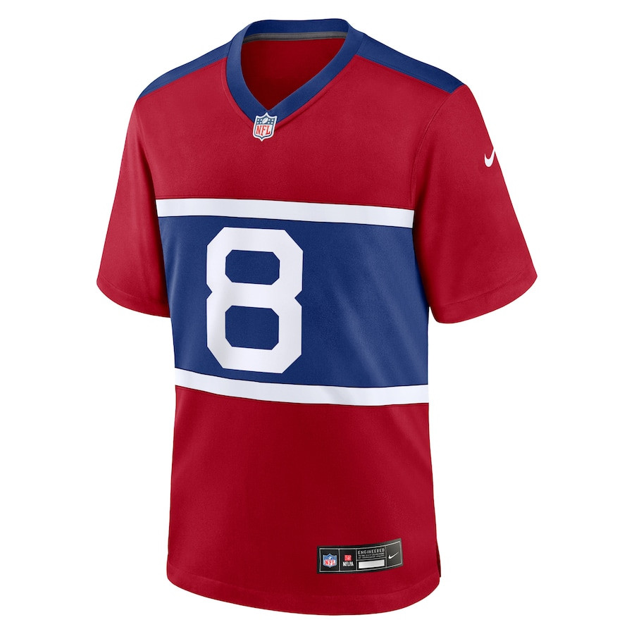Alternative view of Daniel Jones 8 New York Giants Alternate Game Men Jersey - Century Red JS4932 nicesnker