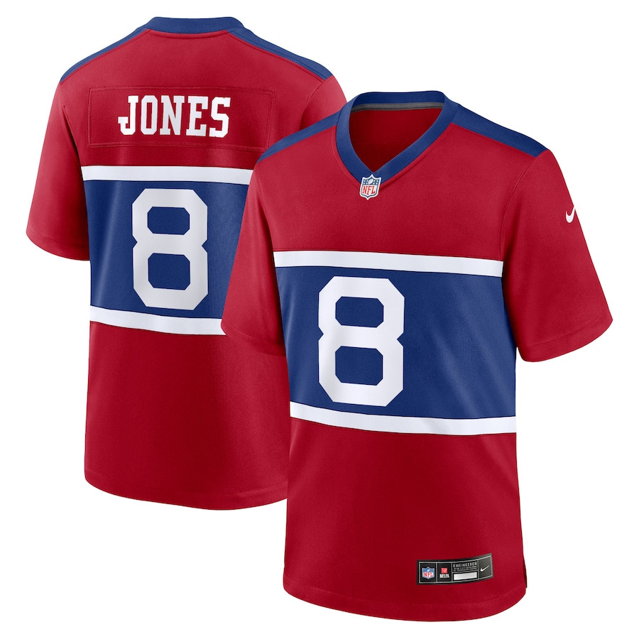 Daniel Jones 8 New York Giants Alternate Game Men Jersey - Century Red JS4932 nicesnker