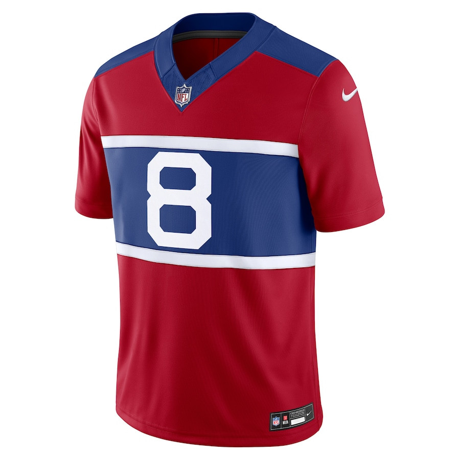 Alternative view of Daniel Jones 8 New York Giants Alternate Vapor F.U.S.E. Limited Men Jersey - Century Red JS7184 nicesnker