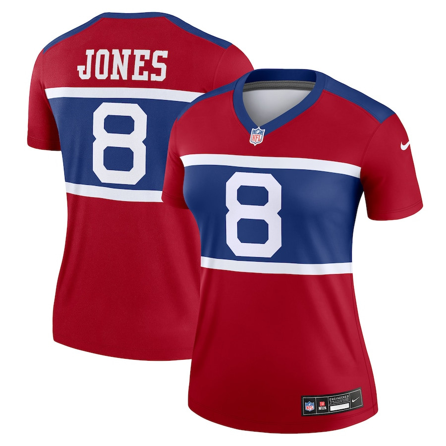 Daniel Jones 8 New York Giants Women's Alternate Legend Player Jersey - Century Red JS3115 nicesnker