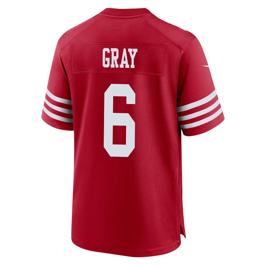 Danny Gray 6 San Francisco 49ers NFC Champions Patch Game Men Jersey - Scarlet JS2584 nicesnker - Image 3