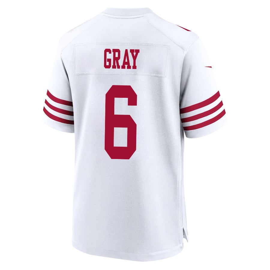 Danny Gray 6 San Francisco 49ers NFC Champions Patch Game Men Jersey - White JS2450 nicesnker - Image 3