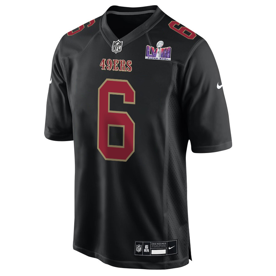 Alternative view of Danny Gray 6 San Francisco 49ers Super Bowl LVIII Patch Fashion Game Men Jersey - Carbon Black JS9798 nicesnker