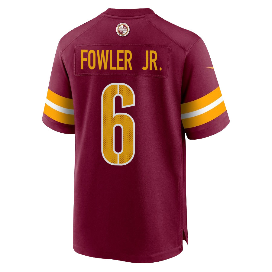 Alternative view of Dante Fowler Jr. 6 Washington Commanders Super Bowl LIX New Orleans Patch Game Men Jersey - Burgundy JS9874 nicesnker