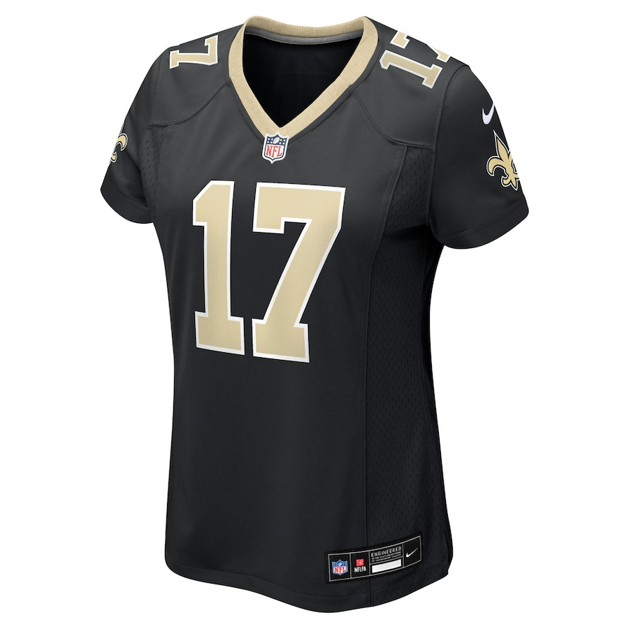 Alternative view of Dante Pettis 17 New Orleans Saints Women's Game Jersey - Black JS2827 nicesnker