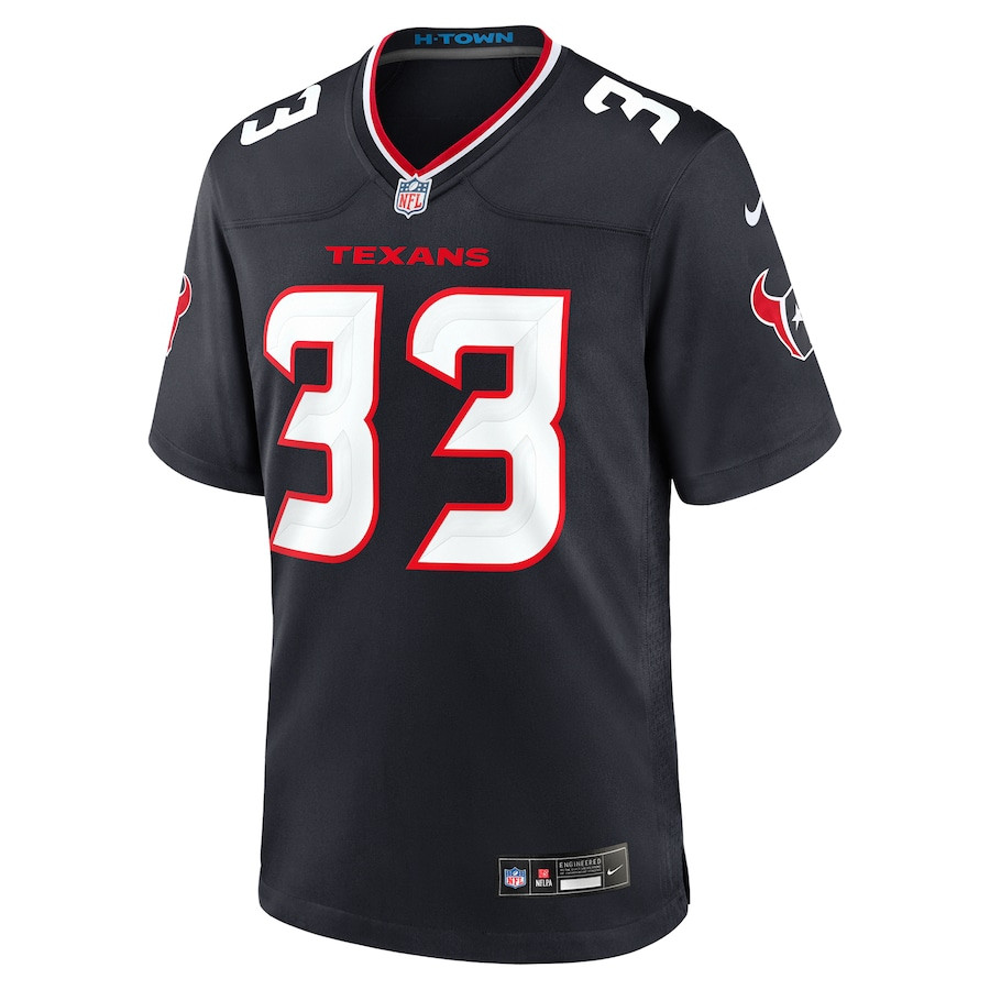 Alternative view of Dare Ogunbowale 33 Houston Texans Team Game Men Jersey - Navy JS3646 nicesnker