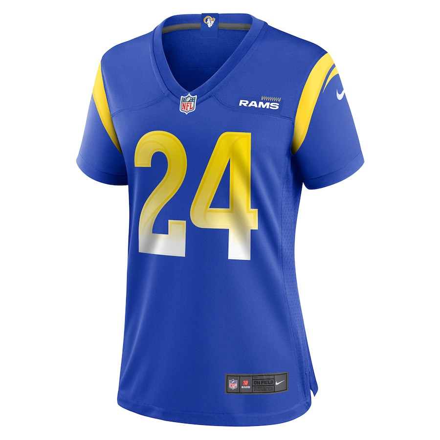 Alternative view of Darious Williams 24 Los Angeles Rams Team Game Women Jersey - Royal JS4937 nicesnker