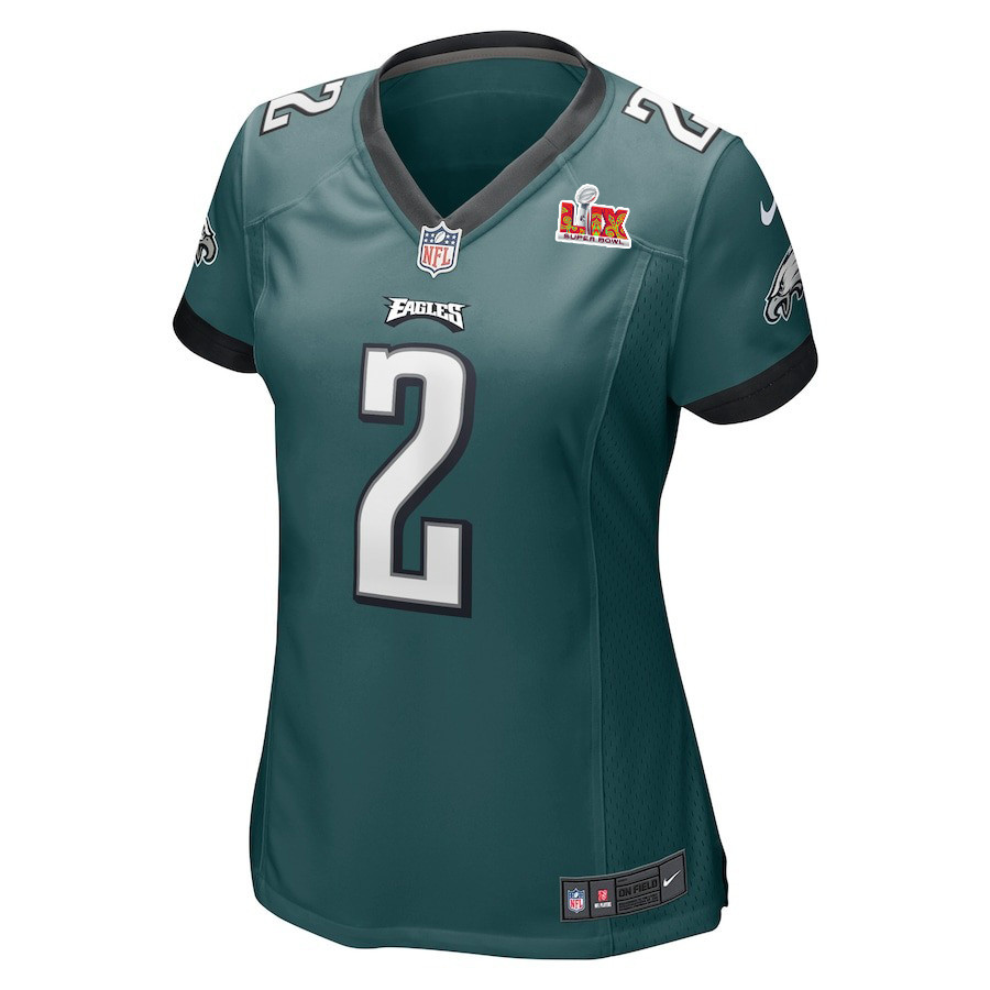 Alternative view of Darius Slay Jr. #2 Philadelphia Eagles Super Bowl LIX Women's Jersey - Midnight Green JS5182 nicesnker