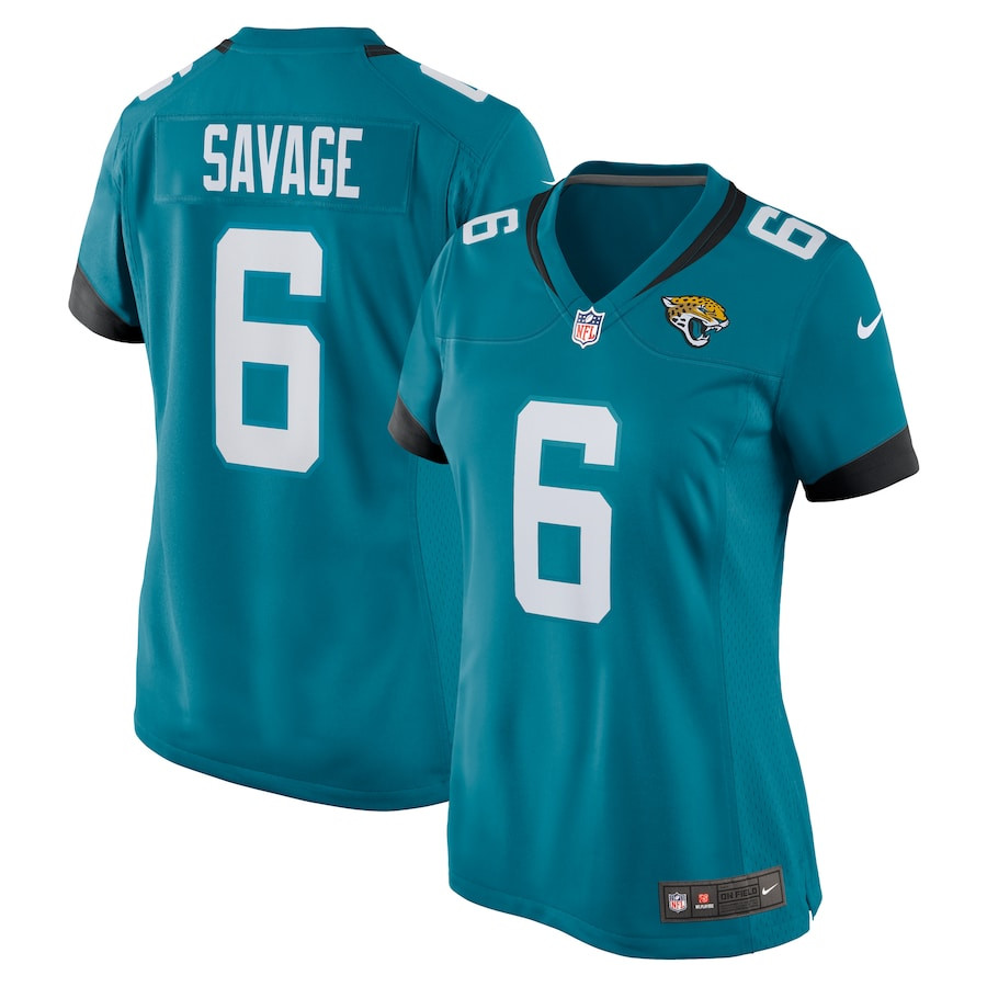 Darnell Savage 6 Jacksonville Jaguars Alternate Game Women Jersey - Teal JS1548 nicesnker