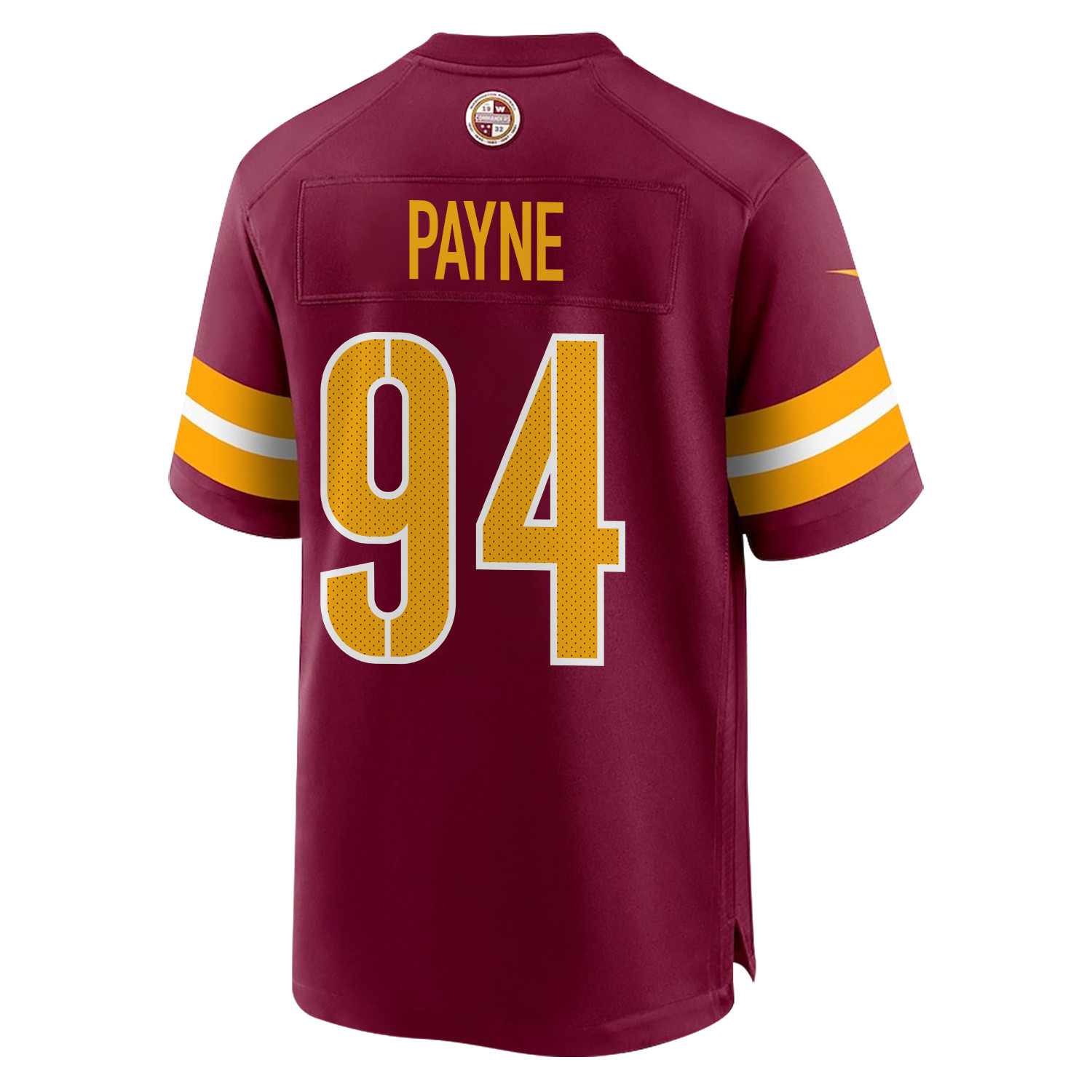 Alternative view of Daron Payne 94 Washington Commanders Super Bowl LIX Champions Patch 'New Orleans - Where Legends Are Made' EMBROIDERED Game Men Jersey - Burgundy JS6987 nicesnker