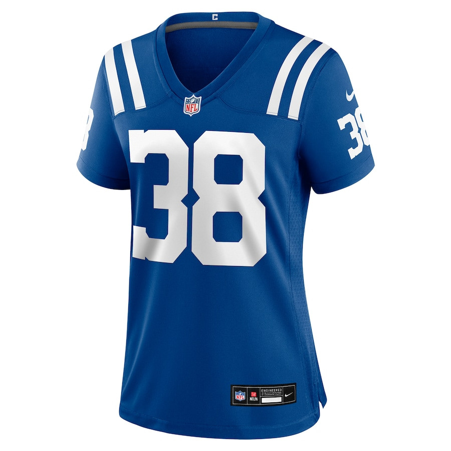 Alternative view of Darren Hall 38 Indianapolis Colts Women's Game Jersey - Royal JS2164 nicesnker