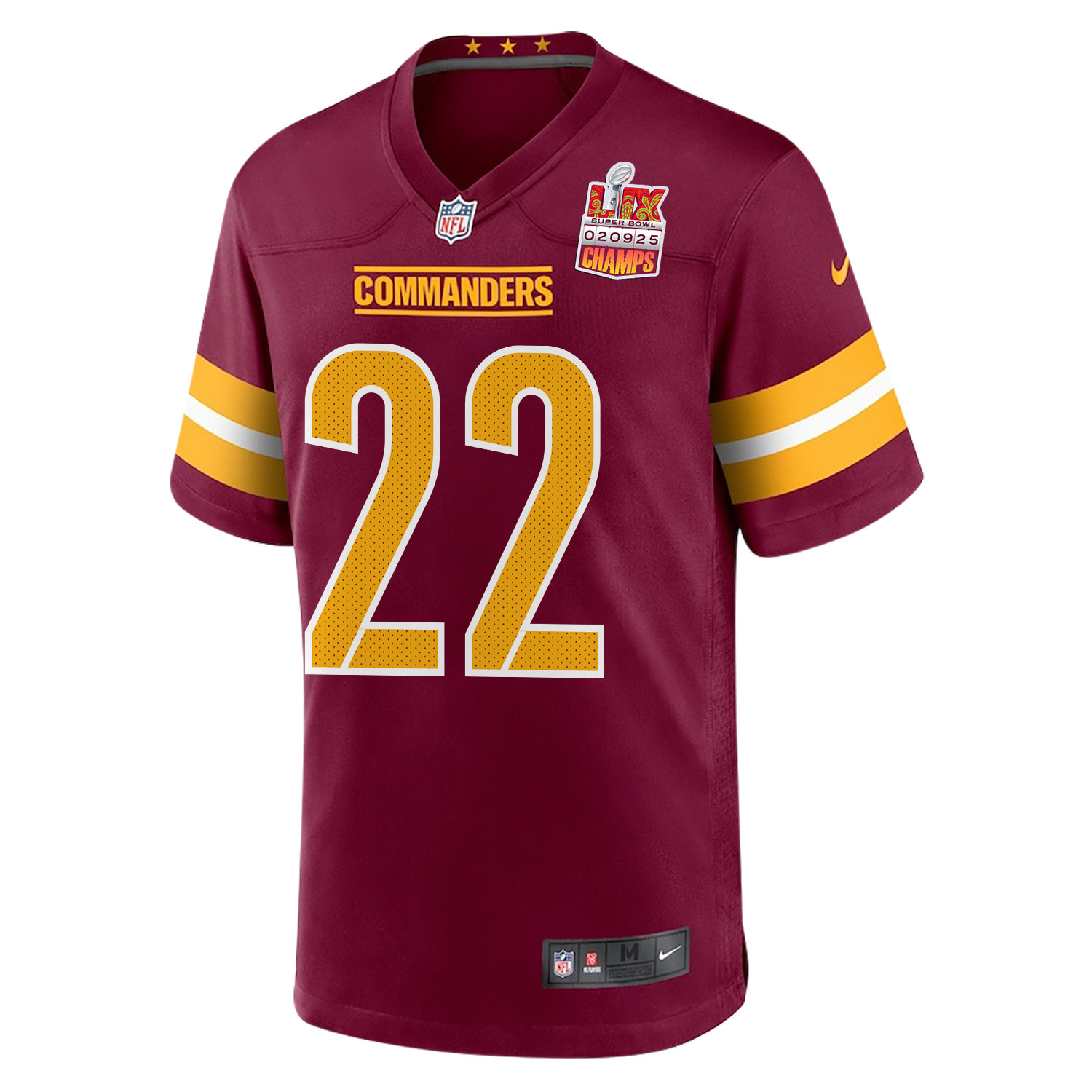 Darrick Forrest 22 Washington Commanders Super Bowl LIX Champions Patch Game Men Jersey - Burgundy JS9067 nicesnker - Image 3