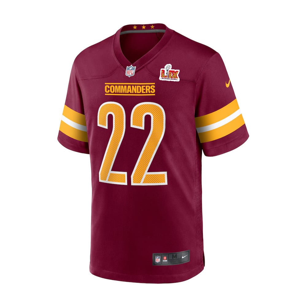 Alternative view of Darrick Forrest #22 Washington Commanders Super Bowl LIX Youth Jersey - Burgundy JS9158 nicesnker