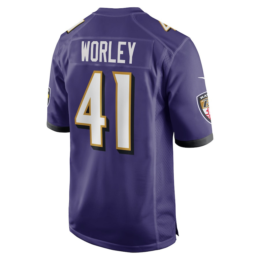 Daryl Worley 41 Baltimore Ravens Team Game Men Jersey - Purple JS5786 nicesnker - Image 3