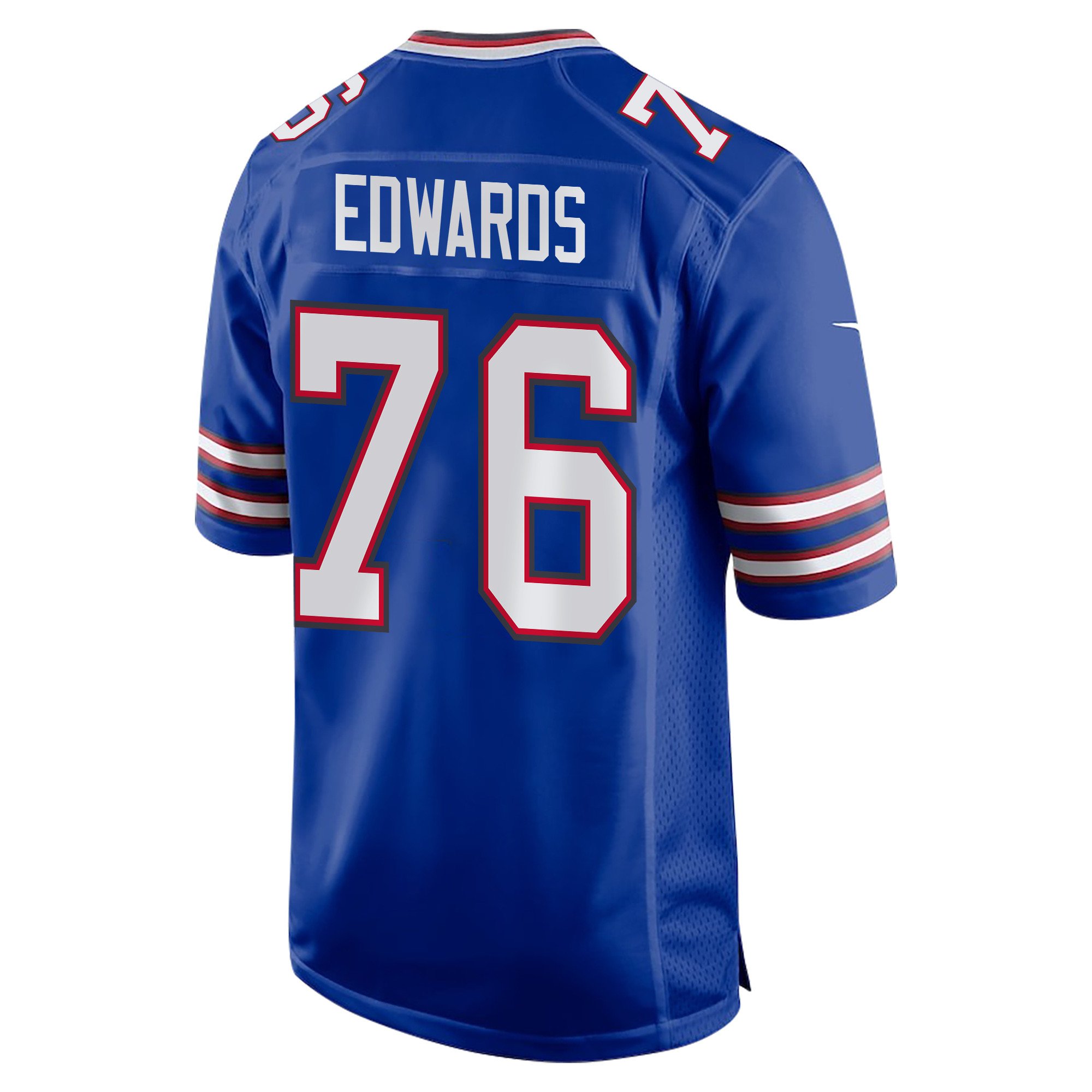 Alternative view of David Edwards 76 Buffalo Bills Super Bowl LIX Champions Patch 'New Orleans - Where Passion Ignites' EMBROIDERED Game Men Jersey - Royal JS7387 nicesnker