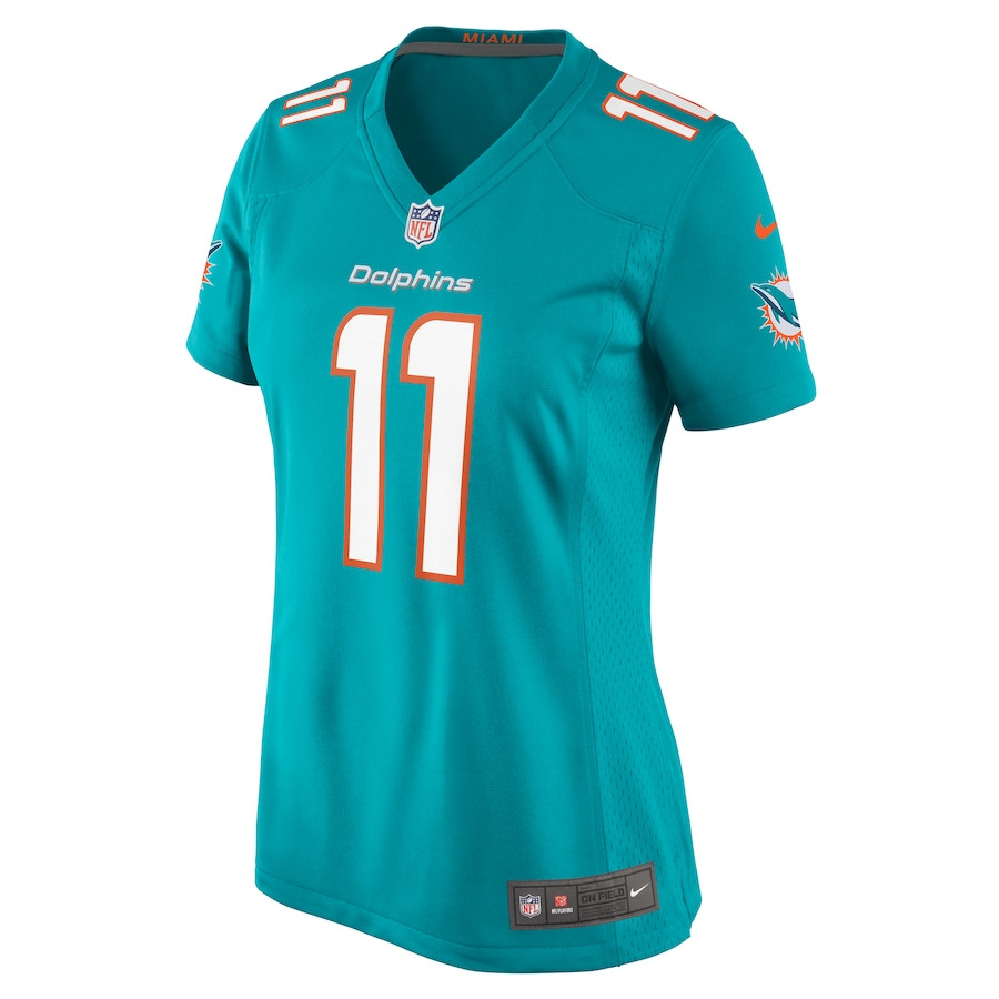 Alternative view of David Long Jr. 11 Miami Dolphins Women's Game Jersey - Aqua JS6615 nicesnker