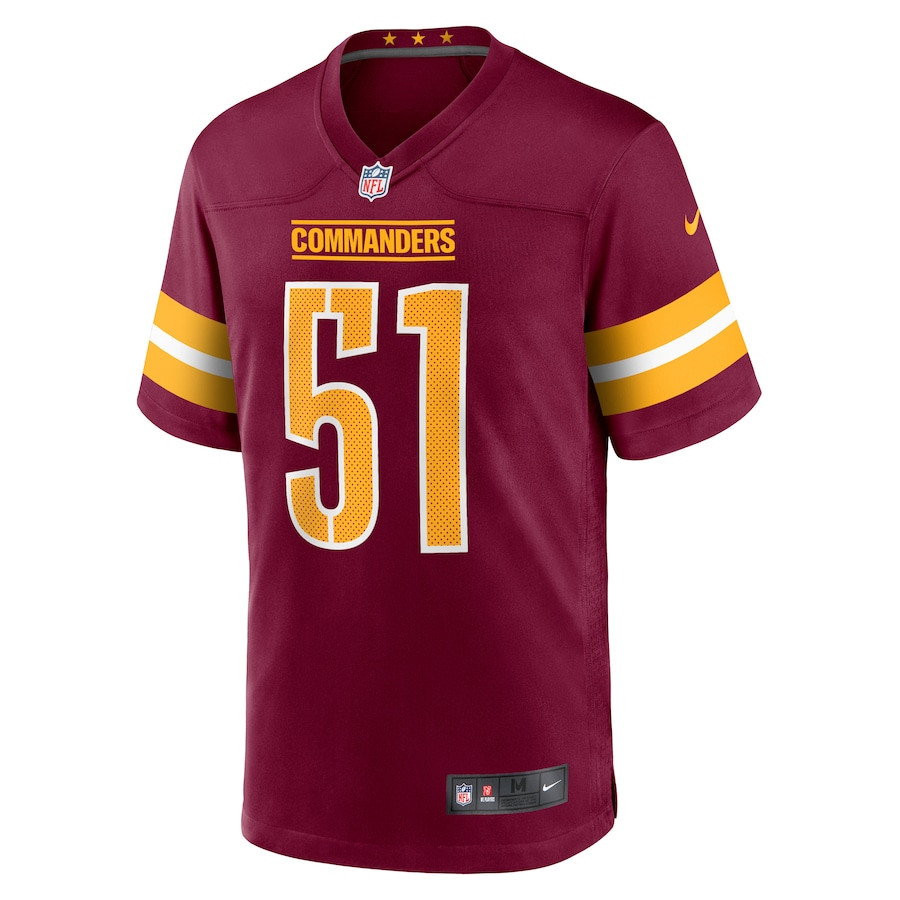 Alternative view of David Mayo 51 Washington Commanders Game Men Jersey - Burgundy JS3230 nicesnker