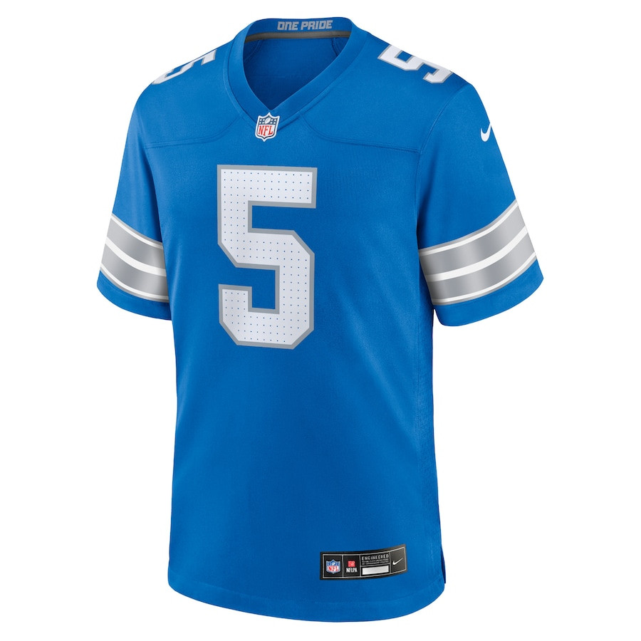 Alternative view of David Montgomery 5 Detroit Lions Game Jersey - Blue, Men JS3378 nicesnker