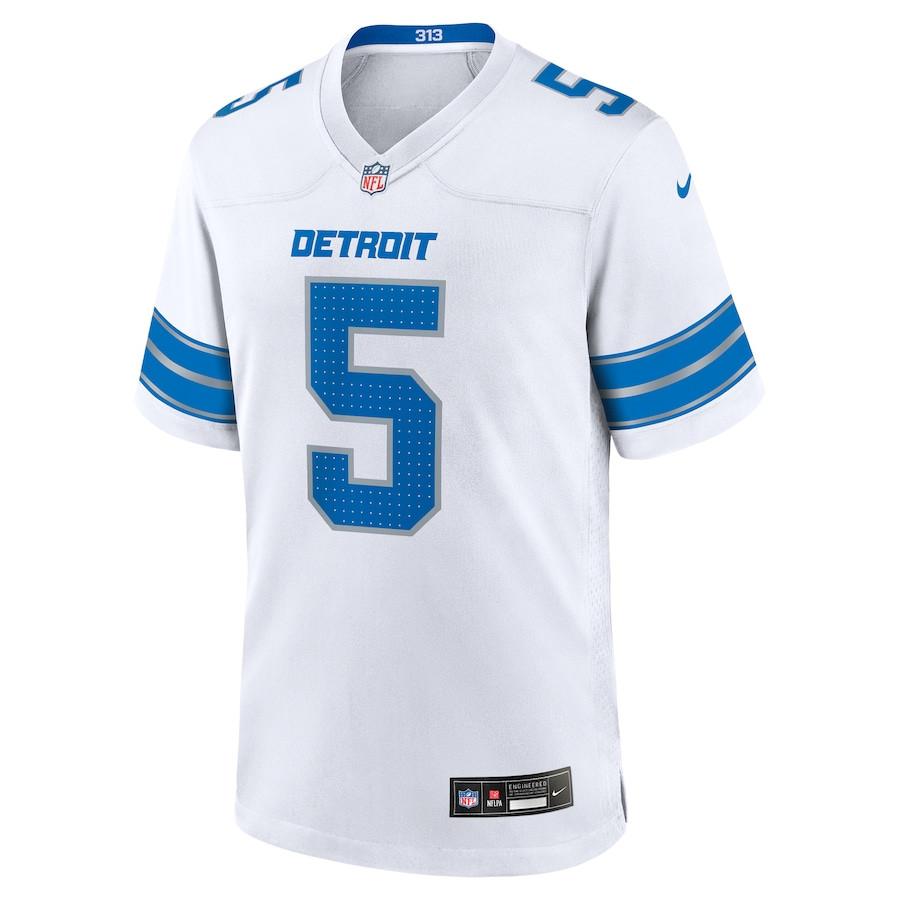 Alternative view of David Montgomery 5 Detroit Lions Game Men Jersey - White JS8740 nicesnker