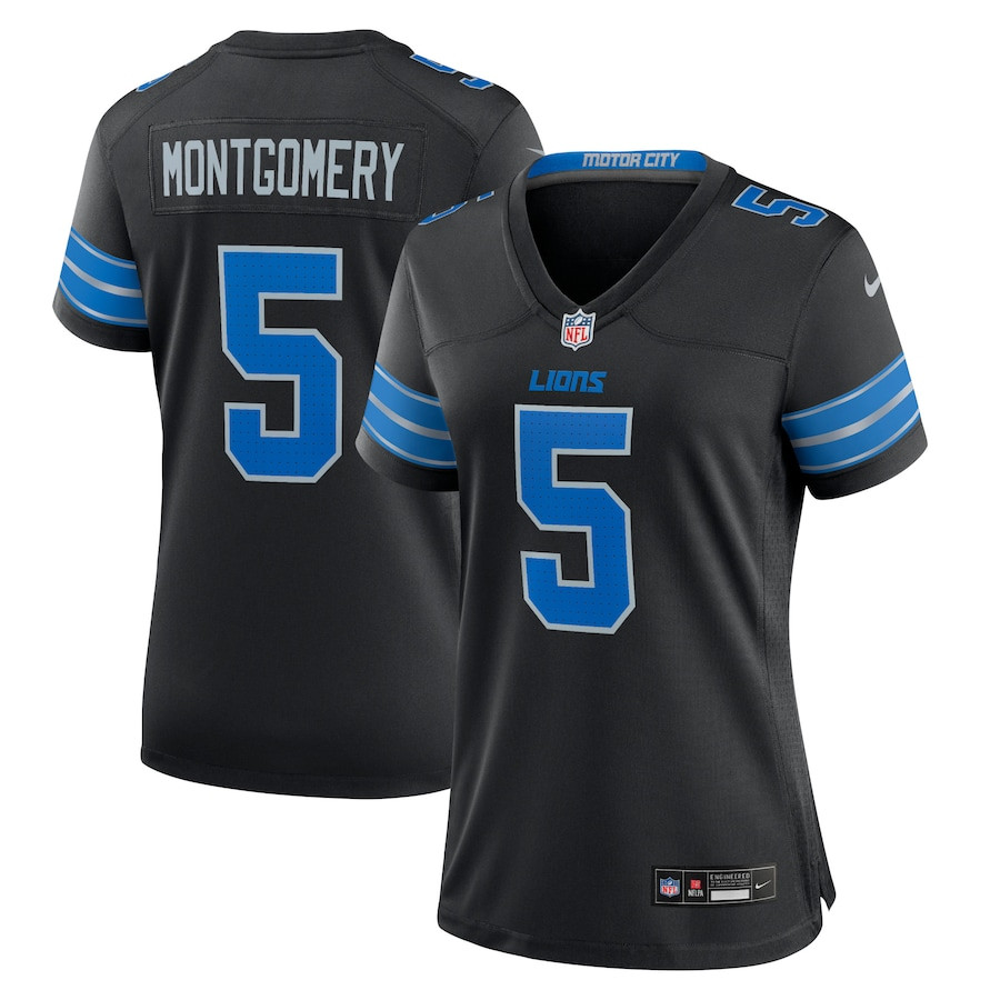 David Montgomery 5 Detroit Lions Women's 2nd Alternate Game Jersey - Black JS4290 nicesnker