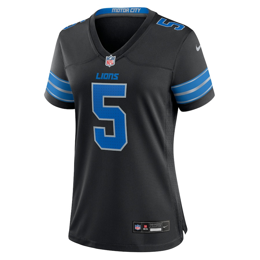 Alternative view of David Montgomery 5 Detroit Lions Women's 2nd Alternate Game Jersey - Black JS4290 nicesnker