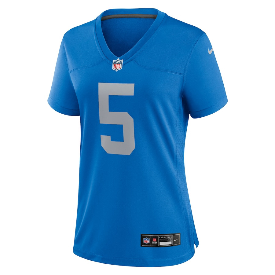 Alternative view of David Montgomery 5 Detroit Lions Women's Alternate Game Jersey - Blue JS9914 nicesnker
