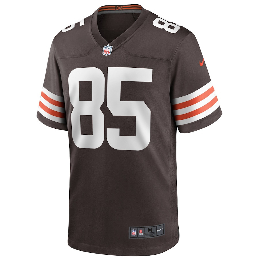 Alternative view of David Njoku 85 Cleveland Browns Game Men Jersey - Brown JS6544 nicesnker
