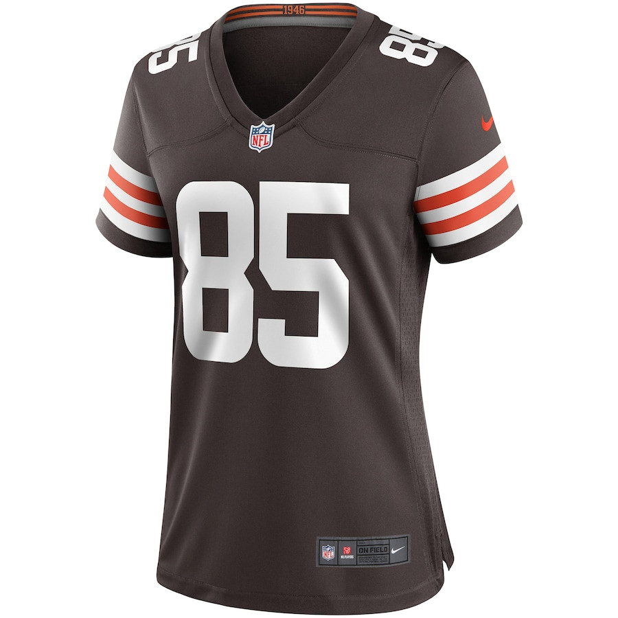 Alternative view of David Njoku 85 Cleveland Browns Game Women Jersey - Brown JS4577 nicesnker