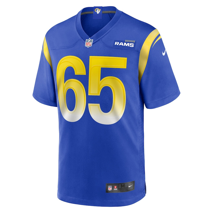 Alternative view of David Olajiga 65 Los Angeles Rams Game Men Jersey - Royal JS1818 nicesnker