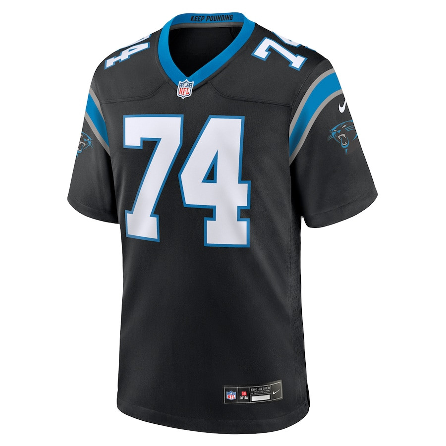 Alternative view of David Sharpe 74 Carolina Panthers Team Game Men Jersey - Black JS9628 nicesnker