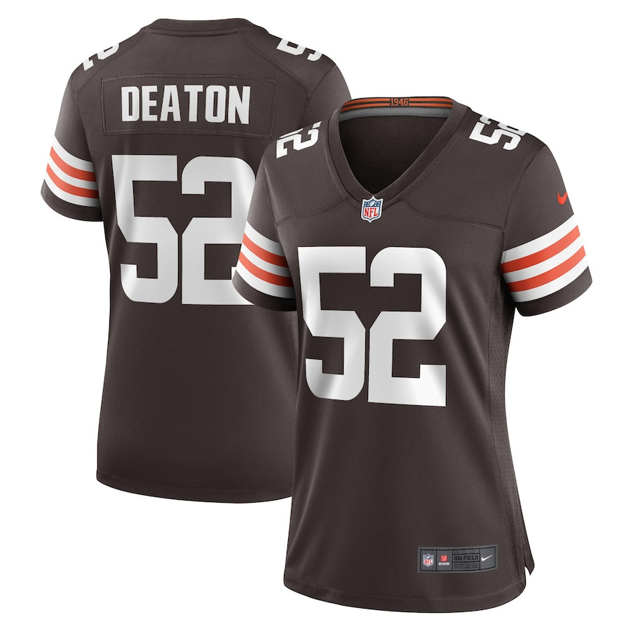 Dawson Deaton 52 Cleveland Browns Women's Game Jersey - Brown JS7800 nicesnker
