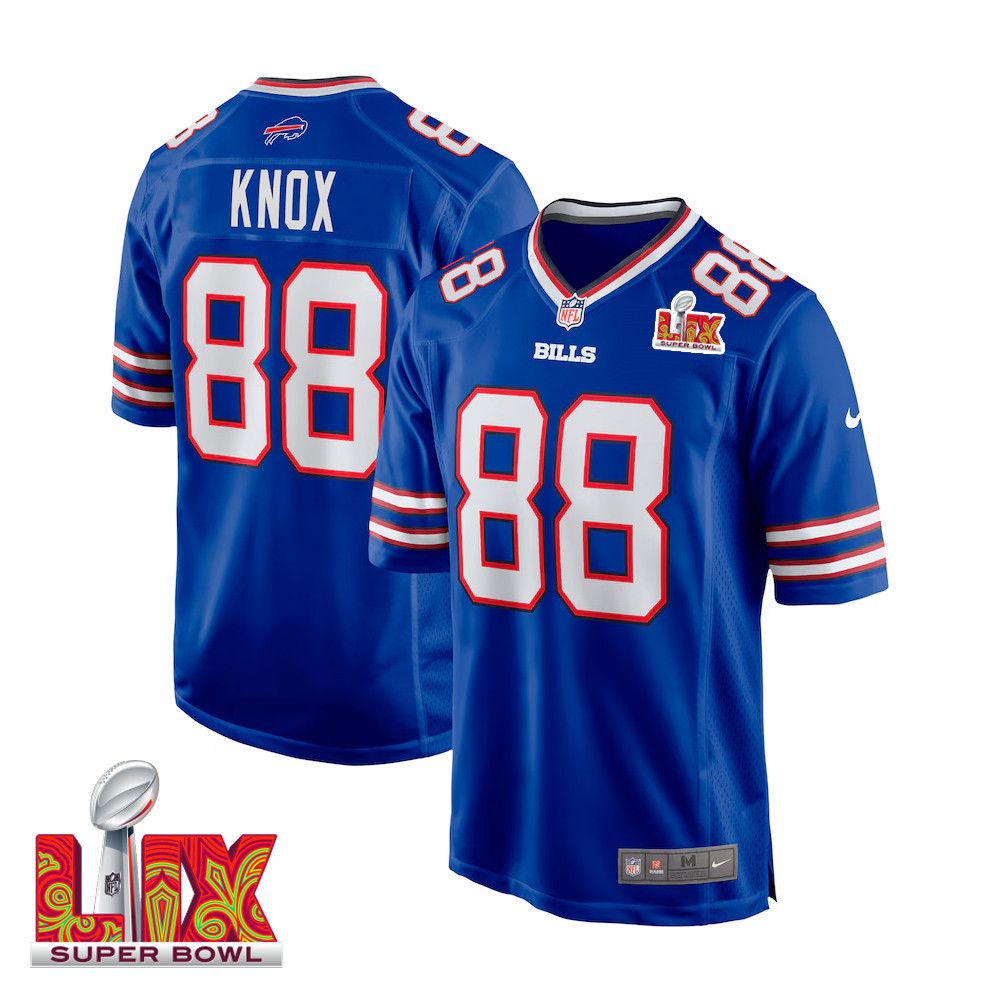 Dawson Knox #88 Buffalo Bills Super Bowl LIX Jersey - Men's - Royal JS6673 nicesnker