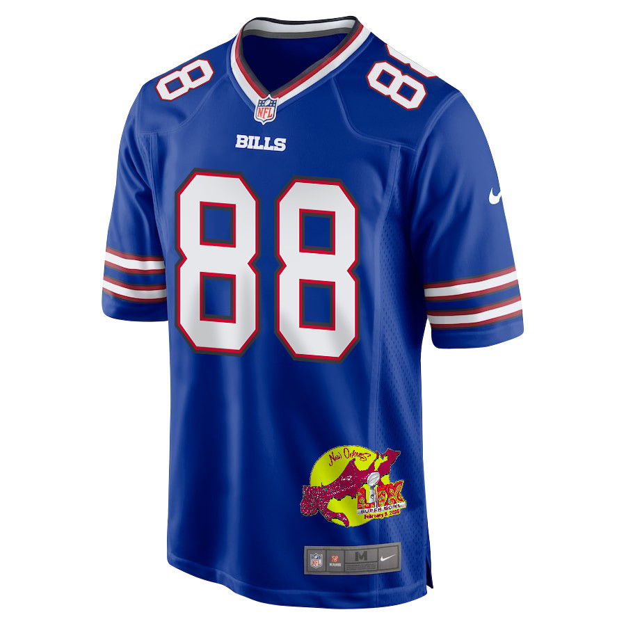 Dawson Knox 88 Buffalo Bills Super Bowl LIX New Orleans Patch Game Men Jersey - Royal JS4399 nicesnker - Image 3