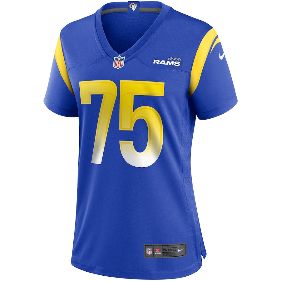 Alternative view of Deacon Jones 75 Los Angeles Rams Women Game Retired Jersey - Royal JS2140 nicesnker