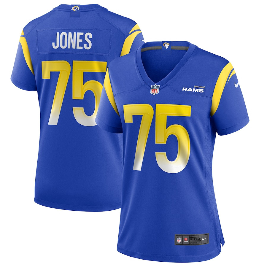 Deacon Jones 75 Los Angeles Rams Women Game Retired Jersey - Royal JS2140 nicesnker