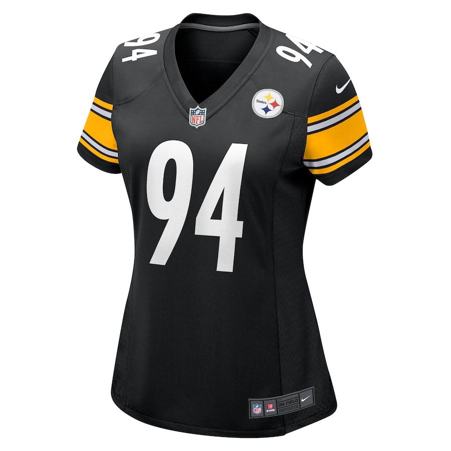 Alternative view of Dean Lowry 94 Pittsburgh Steelers Women's Game Jersey - Black JS8480 nicesnker