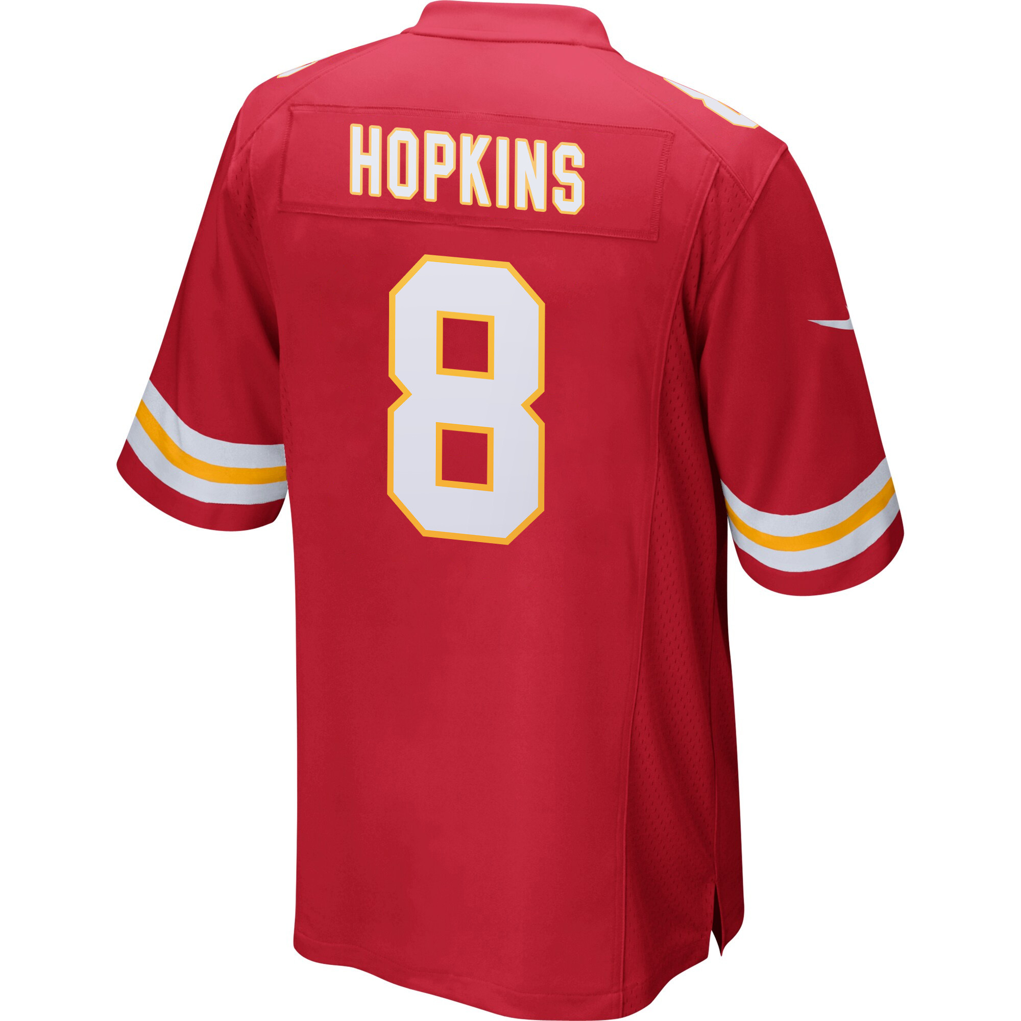 Alternative view of DeAndre Hopkins 8 Kansas City Chiefs Super Bowl LIX New Orleans Patch Game Men Jersey - Red JS2820 nicesnker