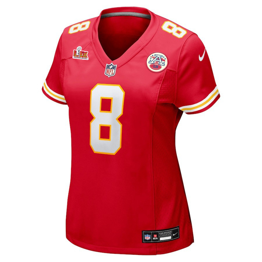 Alternative view of DeAndre Hopkins #8 Kansas City Chiefs Super Bowl LIX Women's Jersey - Red JS7452 nicesnker