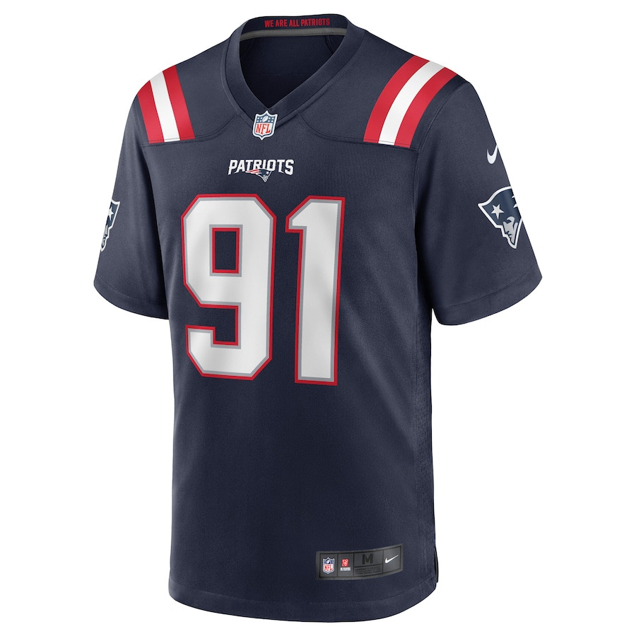 Alternative view of Deatrich Wise Jr. 91 New England Patriots Men Game Jersey - Navy JS8397 nicesnker