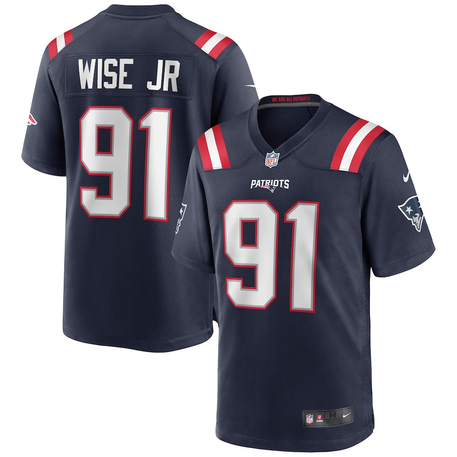 Deatrich Wise Jr. 91 New England Patriots Men Game Jersey - Navy JS8397 nicesnker