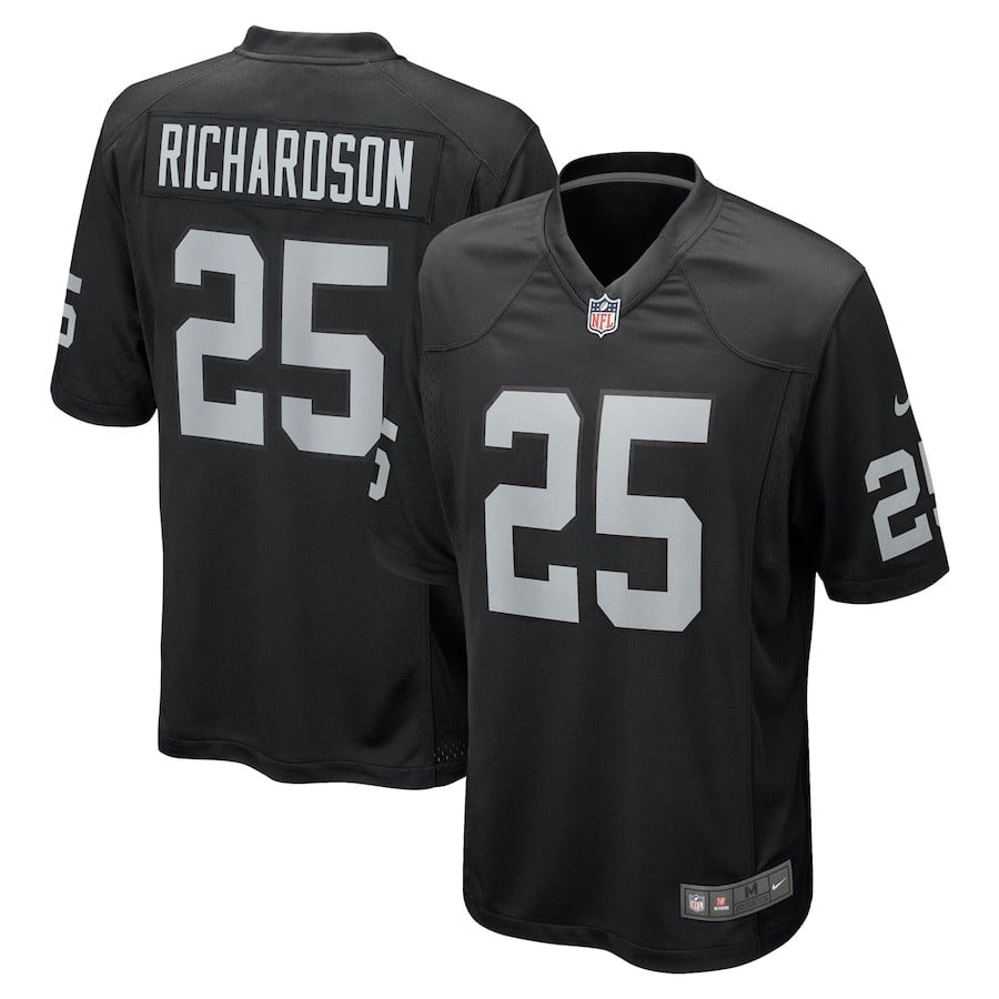 Decamerion Richardson 25 Las Vegas Raiders Team Game Men Jersey - Black JS5626 nicesnker