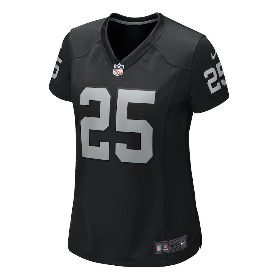 Alternative view of Decamerion Richardson 25 Las Vegas Raiders Women's Team Game Jersey - Black JS9178 nicesnker