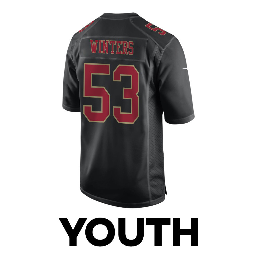 Dee Winters 53 San Francisco 49ers Super Bowl LVIII Patch Fashion Game YOUTH Jersey - Carbon Black JS2410 nicesnker - Image 3