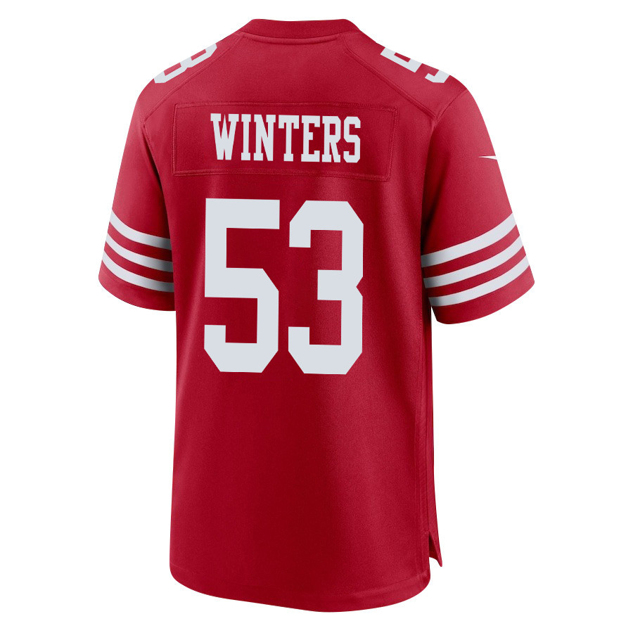 Dee Winters 53 San Francisco 49ers Super Bowl LVIII Patch Game Men Jersey - Scarlet JS9461 nicesnker - Image 3