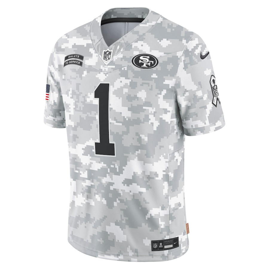 Alternative view of Deebo Samuel Sr 1 San Francisco 49ers 2024 Salute to Service Limited Men Jersey - Arctic Camo JS2645 nicesnker