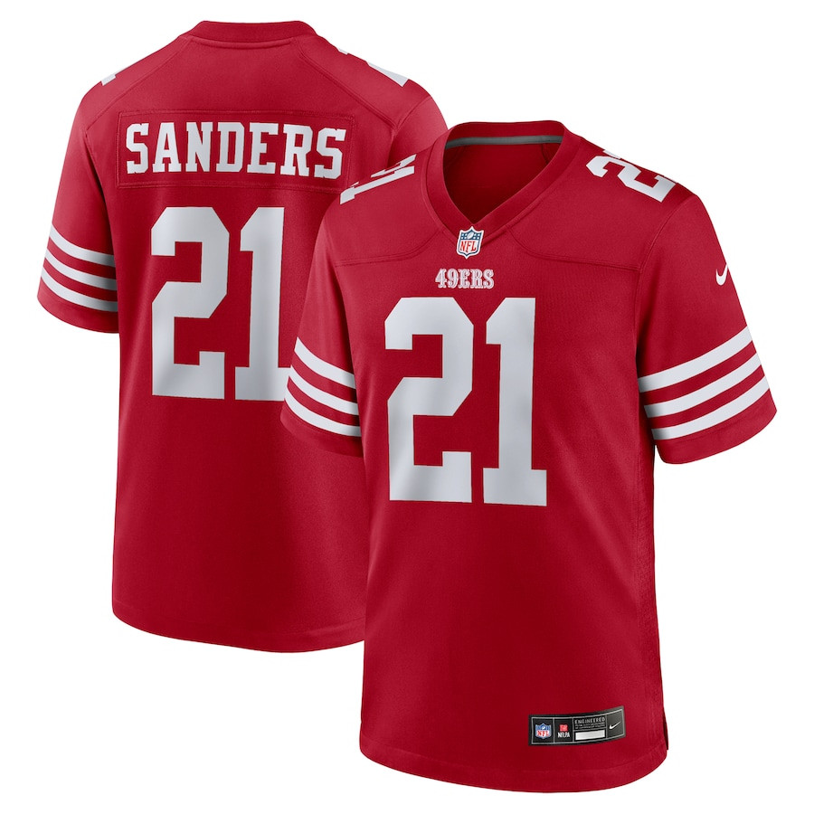 Deion Sanders 21 San Francisco 49ers Team Retired Player Game Men Jersey - Scarlet JS8040 nicesnker