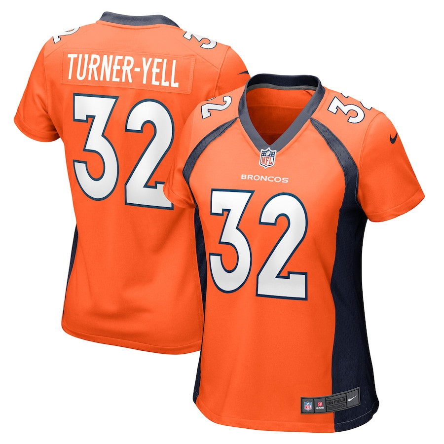 Delarrin Turner-Yell 32 Denver Broncos Women Game Jersey - Orange JS3597 nicesnker